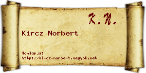 Kircz Norbert névjegykártya